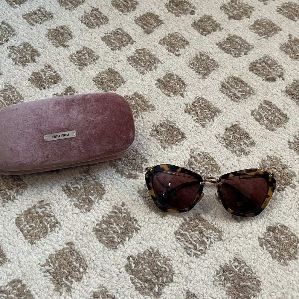 Miu Miu Pink Tortoise Cat Eye Sunglasses